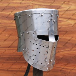 Bucket Helmet with fixed Visor 13th Century 