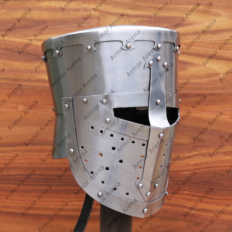 Bucket Helmet with fixed Visor 13th Century 