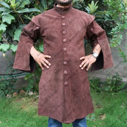 Medieval Suede Caftan / Coat with Buttoned Sleeves