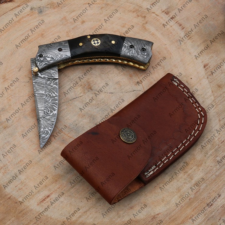 Folding Damascus Knife