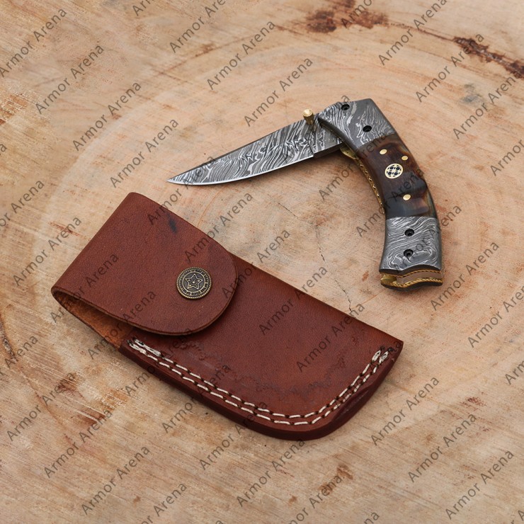 Folding Damascus Knife