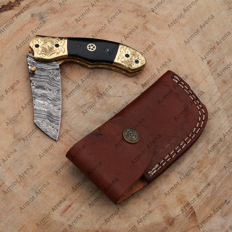 Folding Damascus Knife