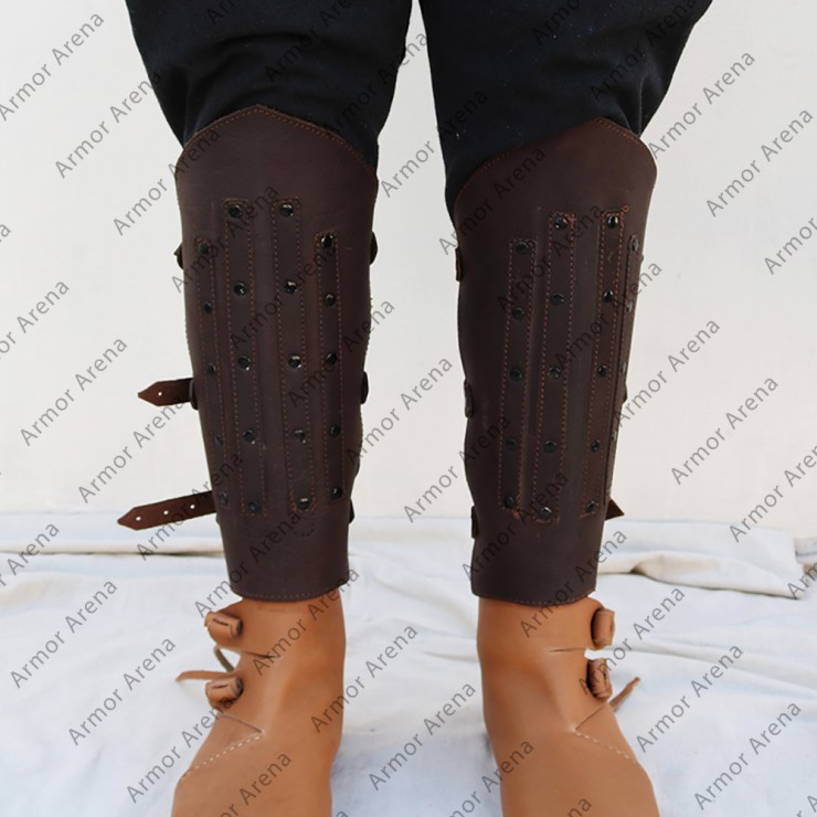Combat Leather Greaves