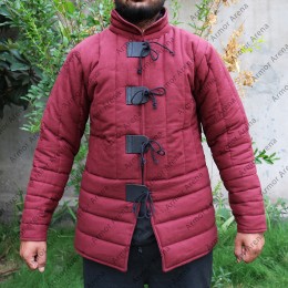 14th Century Medieval Gambeson with Leather String Closing