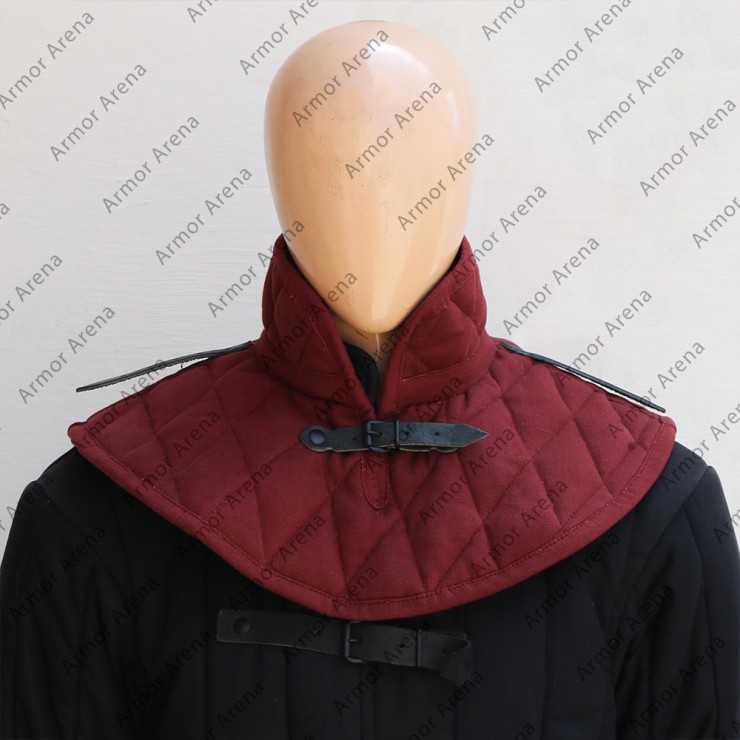 Padded Gambeson Gorget with Pauldron Shoulder Straps