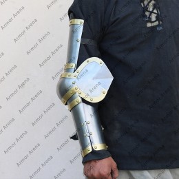 Knight Plate Arm14th Century With Brass Edge