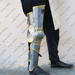Knight Plate Leg 14th Century With Brass Edge